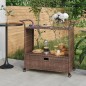 vidaXL Barwagen mit Schublade Braun 100x45x97 cm Poly Rattan vidaXL Barwagen mit Schublade Braun 100x45x97 cm Poly Rattan