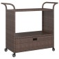 vidaXL Barwagen mit Schublade Braun 100x45x97 cm Poly Rattan vidaXL Barwagen mit Schublade Braun 100x45x97 cm Poly Rattan