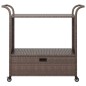 vidaXL Barwagen mit Schublade Braun 100x45x97 cm Poly Rattan vidaXL Barwagen mit Schublade Braun 100x45x97 cm Poly Rattan