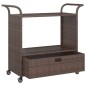 vidaXL Barwagen mit Schublade Braun 100x45x97 cm Poly Rattan vidaXL Barwagen mit Schublade Braun 100x45x97 cm Poly Rattan