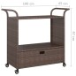 vidaXL Barwagen mit Schublade Braun 100x45x97 cm Poly Rattan vidaXL Barwagen mit Schublade Braun 100x45x97 cm Poly Rattan
