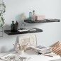 vidaXL Wandregale Schwebend 2 Stk. Hochglanz-Schwarz 60x23,5x3,8cm MDF vidaXL Wandregale Schwebend 2 Stk. Hochglanz-Schwarz 60x23,5x3,8cm MDF