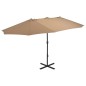 vidaXL Sonnenschirm mit Aluminium-Mast 460x270 cm Taupe vidaXL Sonnenschirm mit Aluminium-Mast 460x270 cm Taupe