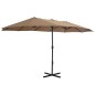 vidaXL Sonnenschirm mit Aluminium-Mast 460x270 cm Taupe vidaXL Sonnenschirm mit Aluminium-Mast 460x270 cm Taupe