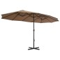 vidaXL Sonnenschirm mit Aluminium-Mast 460x270 cm Taupe vidaXL Sonnenschirm mit Aluminium-Mast 460x270 cm Taupe