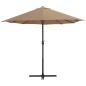 vidaXL Sonnenschirm mit Aluminium-Mast 460x270 cm Taupe vidaXL Sonnenschirm mit Aluminium-Mast 460x270 cm Taupe