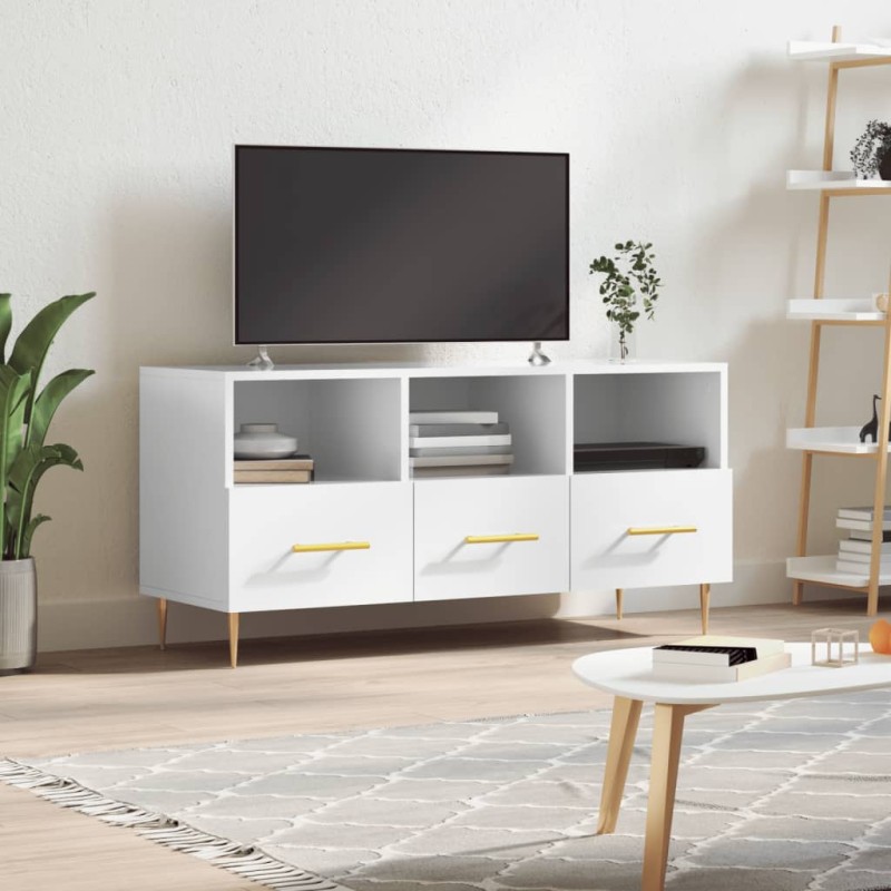 vidaXL TV-Schrank Hochglanz-Weiß 102x36x50 cm Holzwerkstoff vidaXL TV-Schrank Hochglanz-Weiß 102x36x50 cm Holzwerkstoff