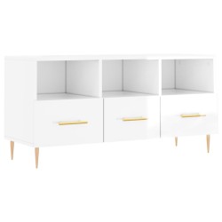 vidaXL TV-Schrank Hochglanz-Weiß 102x36x50 cm Holzwerkstoff