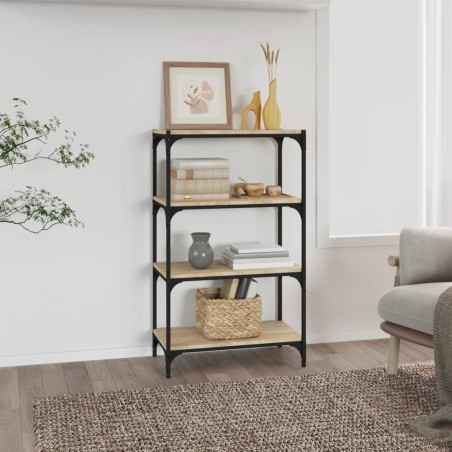 vidaXL Bücherregal Sonoma-Eiche 60x33x100 cm Holzwerkstoff und Stahl