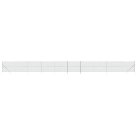 Maschendrahtzaun mit Bodenhülsen Silbern 1,8x25 m