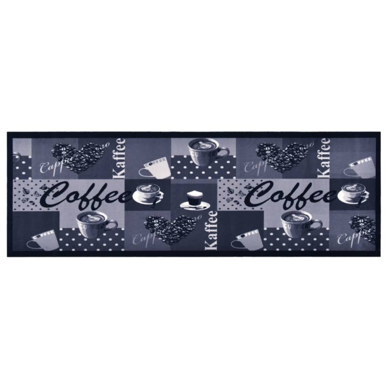 vidaXL Küchenteppich Waschbar Kaffee Blau 60x180 cm vidaXL Küchenteppich Waschbar Kaffee Blau 60x180 cm