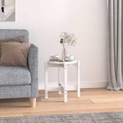 vidaXL Couchtisch Weiß Ø 42,5x45 cm Massivholz Kiefer