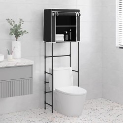 vidaXL Toilettenregal 2 Ablagen Schwarz 56x30x170 cm Eisen