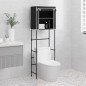 vidaXL Toilettenregal 2 Ablagen Schwarz 56x30x170 cm Eisen vidaXL Toilettenregal 2 Ablagen Schwarz 56x30x170 cm Eisen