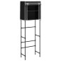 vidaXL Toilettenregal 2 Ablagen Schwarz 56x30x170 cm Eisen vidaXL Toilettenregal 2 Ablagen Schwarz 56x30x170 cm Eisen