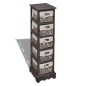vidaXL Holz-Schränkchen mit 5 Flechtkörben Braun vidaXL Holz-Schränkchen mit 5 Flechtkörben Braun