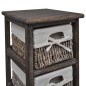 vidaXL Holz-Schränkchen mit 5 Flechtkörben Braun vidaXL Holz-Schränkchen mit 5 Flechtkörben Braun