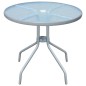 vidaXL Gartentisch 80 x 71 cm Stahl Rund Grau vidaXL Gartentisch 80 x 71 cm Stahl Rund Grau
