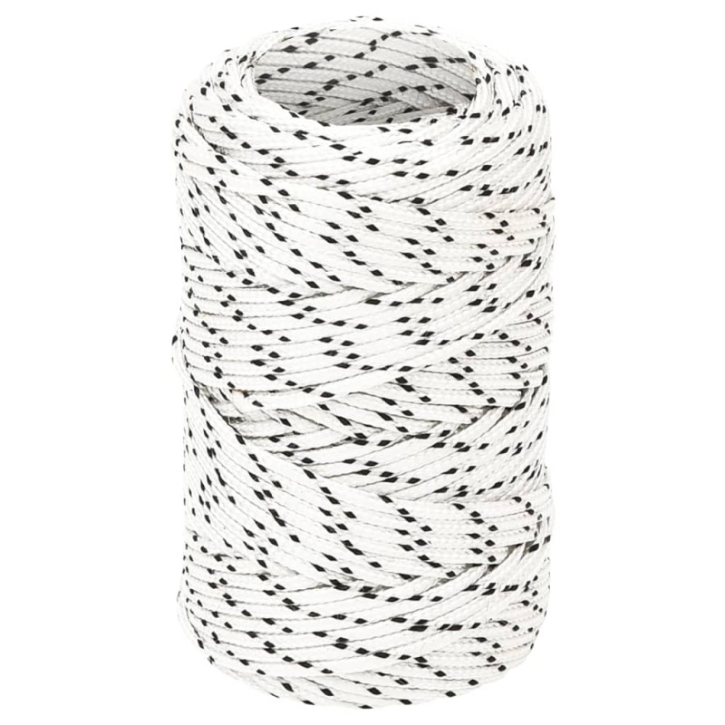 vidaXL Bootsseil Geflochten Weiß 2 mmx25 m Polyester vidaXL Bootsseil Geflochten Weiß 2 mmx25 m Polyester