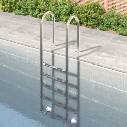 vidaXL Pool-Leiter 54x38x211 cm Edelstahl 304