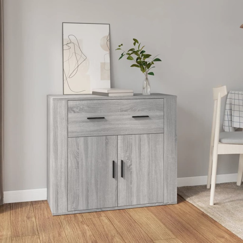 vidaXL Sideboard Grau Sonoma 80x33x70 cm Holzwerkstoff vidaXL Sideboard Grau Sonoma 80x33x70 cm Holzwerkstoff