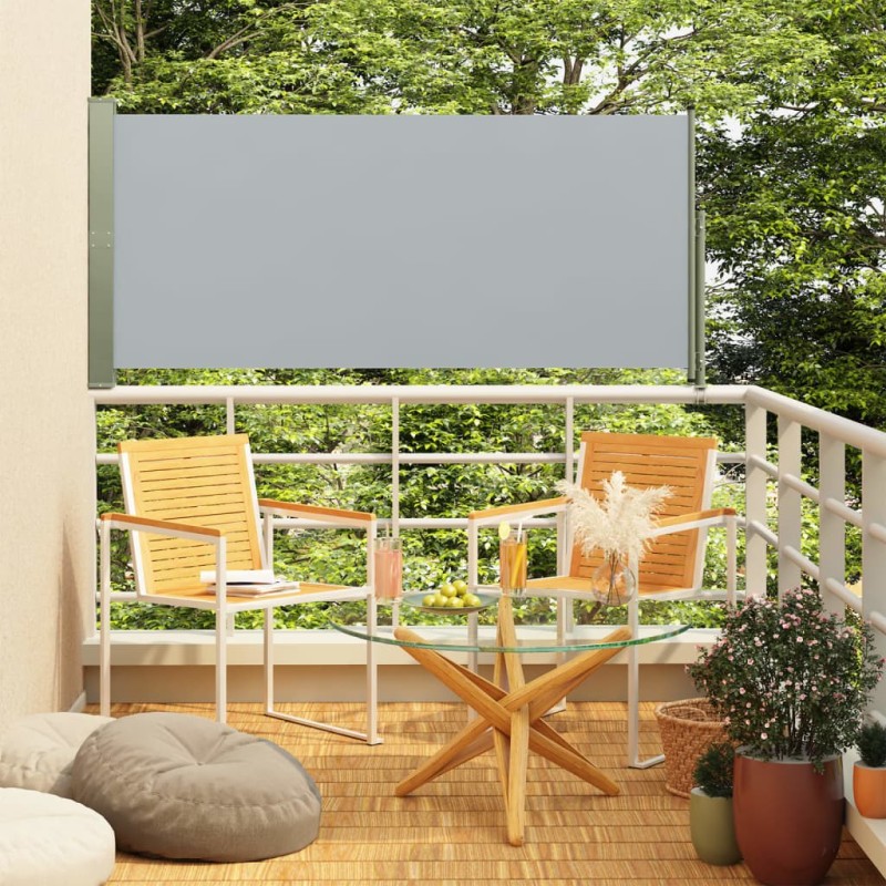 vidaXL Seitenmarkise Ausziehbar 160x300 cm Grau vidaXL Seitenmarkise Ausziehbar 160x300 cm Grau