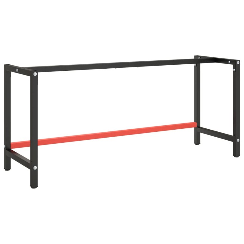 vidaXL Werkbankgestell Mattschwarz und Mattrot 180x57x79 cm Metall vidaXL Werkbankgestell Mattschwarz und Mattrot 180x57x79 cm Metall