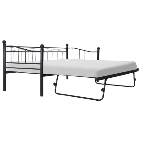 vidaXL Bettgestell Schwarz Stahl 180×200/90×200 cm