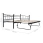 vidaXL Bettgestell Schwarz Stahl 180×200/90×200 cm vidaXL Bettgestell Schwarz Stahl 180×200/90×200 cm