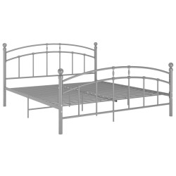 vidaXL Bettgestell Grau Metall 140x200 cm