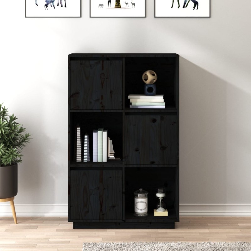vidaXL Highboard Schwarz 74x35x117 cm Massivholz Kiefer vidaXL Highboard Schwarz 74x35x117 cm Massivholz Kiefer