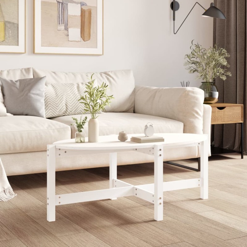 vidaXL Couchtisch Weiß 118x63x45 cm Massivholz Kiefer vidaXL Couchtisch Weiß 118x63x45 cm Massivholz Kiefer