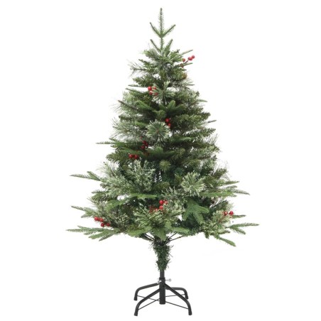 vidaXL Weihnachtsbaum mit LEDs & Kiefernzapfen Grün 150 cm PVC & PE