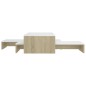 vidaXL Satztisch-Set Weiß und Sonoma-Eiche 100x100x26,5 cm vidaXL Satztisch-Set Weiß und Sonoma-Eiche 100x100x26,5 cm