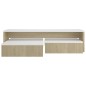 vidaXL Satztisch-Set Weiß und Sonoma-Eiche 100x100x26,5 cm vidaXL Satztisch-Set Weiß und Sonoma-Eiche 100x100x26,5 cm