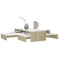 vidaXL Satztisch-Set Weiß und Sonoma-Eiche 100x100x26,5 cm vidaXL Satztisch-Set Weiß und Sonoma-Eiche 100x100x26,5 cm
