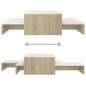 vidaXL Satztisch-Set Weiß und Sonoma-Eiche 100x100x26,5 cm vidaXL Satztisch-Set Weiß und Sonoma-Eiche 100x100x26,5 cm