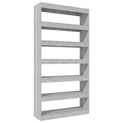 vidaXL Bücherregal/Raumteiler Grau Sonoma 100×30×198 cm Holzwerkstoff
