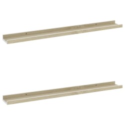 vidaXL Wandregale 2 Stk. Weiß und Sonoma-Eiche 80x9x3 cm