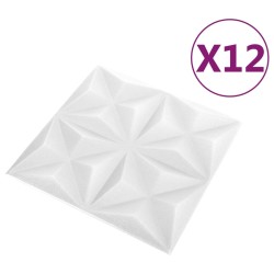 vidaXL 3D-Wandpaneele 12 Stk. 50x50 cm Origami Weiß 3 m²