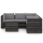 vidaXL 6-tlg. Garten-Lounge-Set mit Kissen Grau Imprägniertes Holz vidaXL 6-tlg. Garten-Lounge-Set mit Kissen Grau Imprägniertes Holz