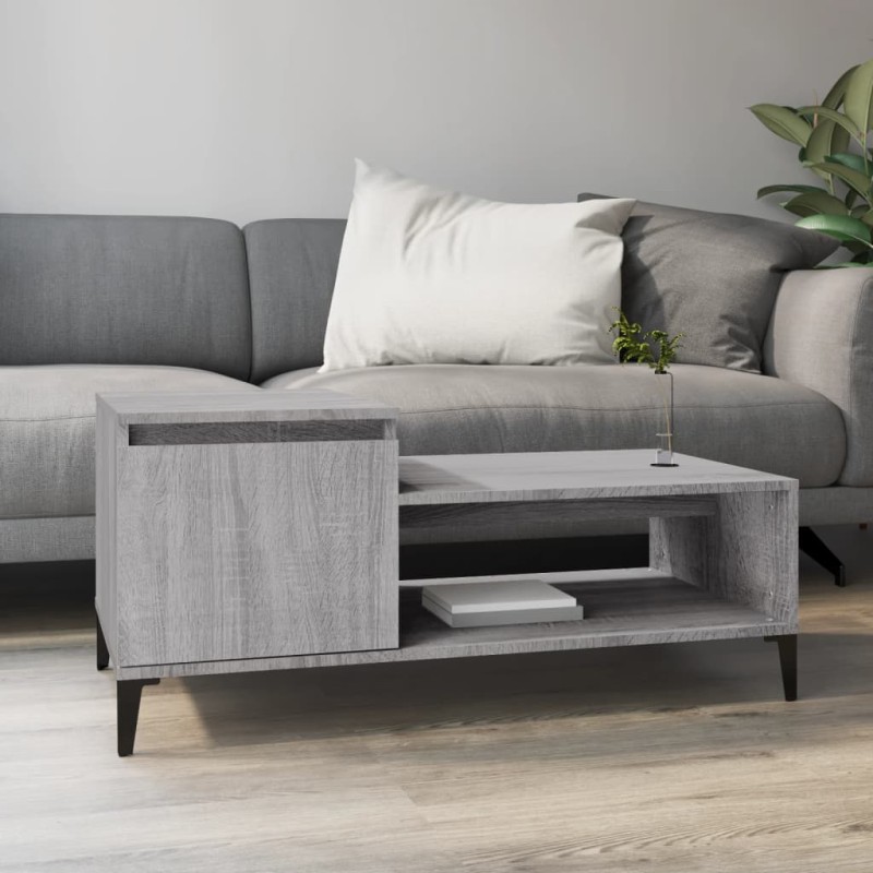 vidaXL Couchtisch Grau Sonoma 100x50x45 cm Holzwerkstoff vidaXL Couchtisch Grau Sonoma 100x50x45 cm Holzwerkstoff