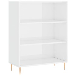 vidaXL Bücherregal Hochglanz-Weiß 69,5x32,5x90 cm Holzwerkstoff