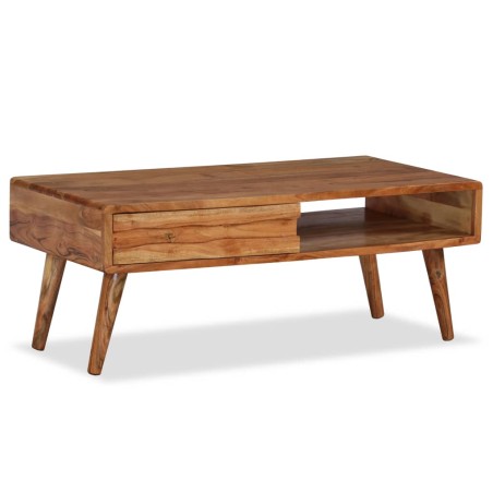 vidaXL Couchtisch Massivholz mit Schublade Geschnitzt 100 x 50 x 40 cm