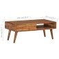 vidaXL Couchtisch Massivholz mit Schublade Geschnitzt 100 x 50 x 40 cm vidaXL Couchtisch Massivholz mit Schublade Geschnitzt 100 x 50 x 40 cm