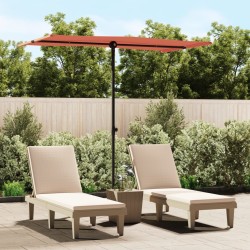 vidaXL Sonnenschirm mit Aluminium-Mast 180 x 110 cm Terracotta-Rot 