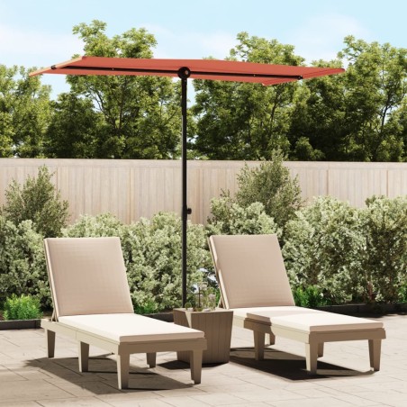 vidaXL Sonnenschirm mit Aluminium-Mast 180 x 110 cm Terracotta-Rot 