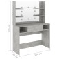 vidaXL Schminktisch mit LED-Beleuchtung 100x40x135 cm MDF Betongrau vidaXL Schminktisch mit LED-Beleuchtung 100x40x135 cm MDF Betongrau
