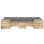 vidaXL 10-tlg. Garten-Lounge-Set mit Kissen Grün Imprägniertes Holz vidaXL 10-tlg. Garten-Lounge-Set mit Kissen Grün Imprägniertes Holz