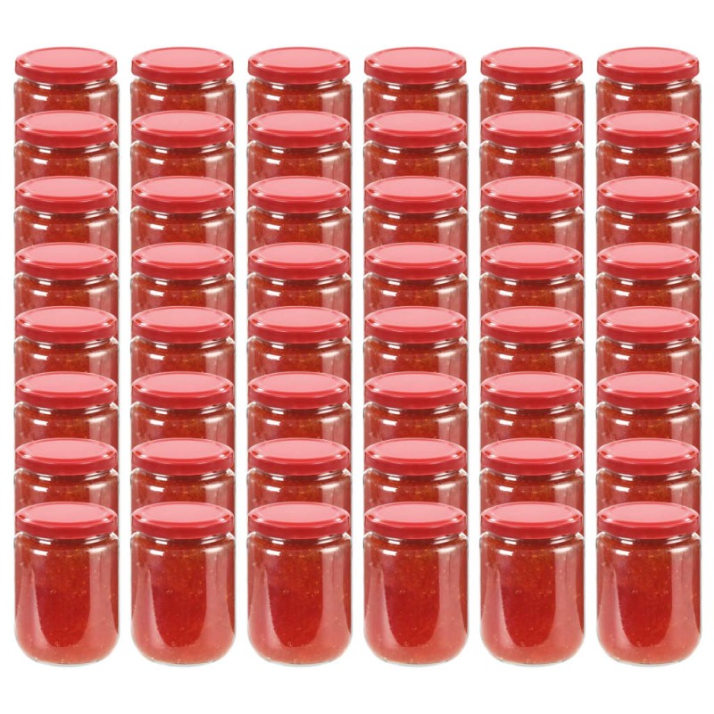 vidaXL Marmeladengläser mit Rotem Deckel 48 Stk. 230 ml vidaXL Marmeladengläser mit Rotem Deckel 48 Stk. 230 ml